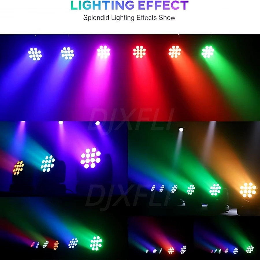 DJXFLI LED Beam RGBW 12x12W Wash Moving Head Bühnenlicht für professionelle Party- und DJ-Beleuchtung - Bild 4