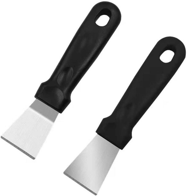 Blackstone 2er-Pack Grillspatel-Werkzeug aus Edelstahl und Gummi in Weiß und Schwarz für Outdoor-BBQ und Grillpfannen-Reinigung - Bild 1