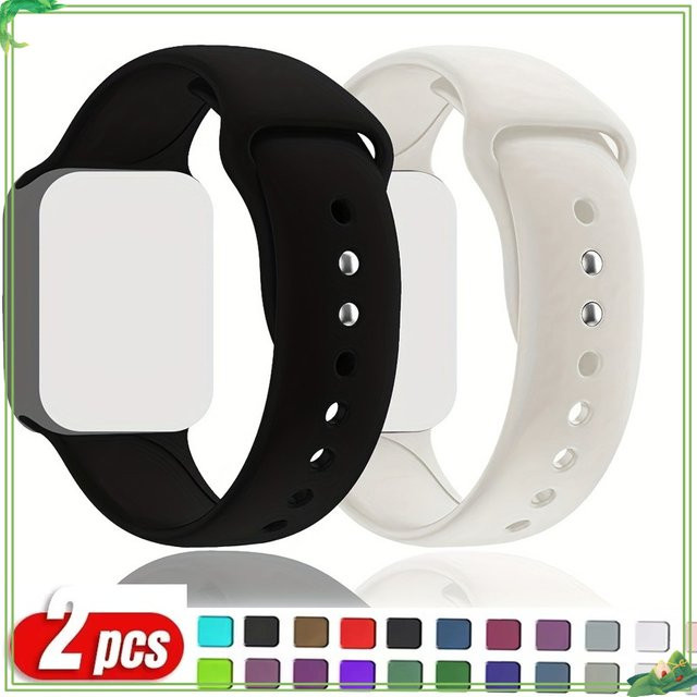 Silikonarmband für Apple Watch, 2 Stück, Minimalistisch - Bild 1