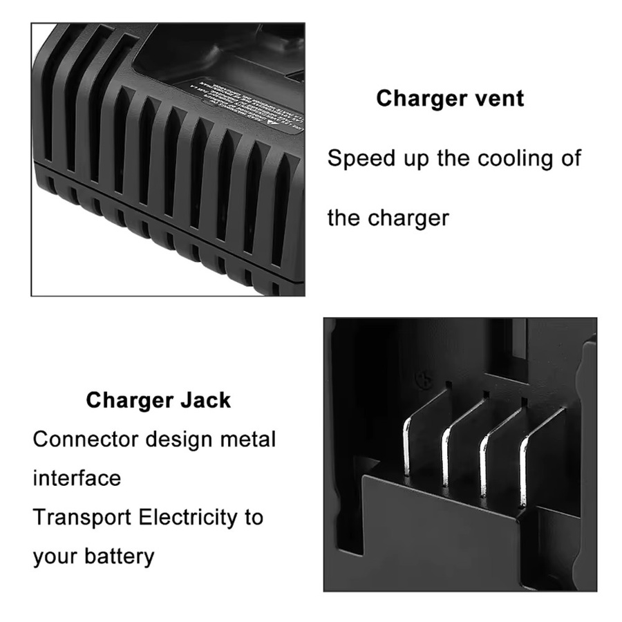 Black And Decker Lithium-Ionen Akku-Schnellladegerät 2A für 10,8-18V Werkzeuge, kompatibel mit LBXR20 und LBXR20B - Bild 3