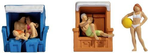 NOCH H0 Figurenset Im Strandkorb Bemalt Stehend und Sitzend - Bild 1