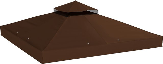 Outsunny Ersatzdach für Gartenpavillon aus wasserdichtem Oxford-Stoff, 370 g/m², Farbe: Kaffee, Maße: 3 x 3 m, exklusive Rahmen - Bild 1