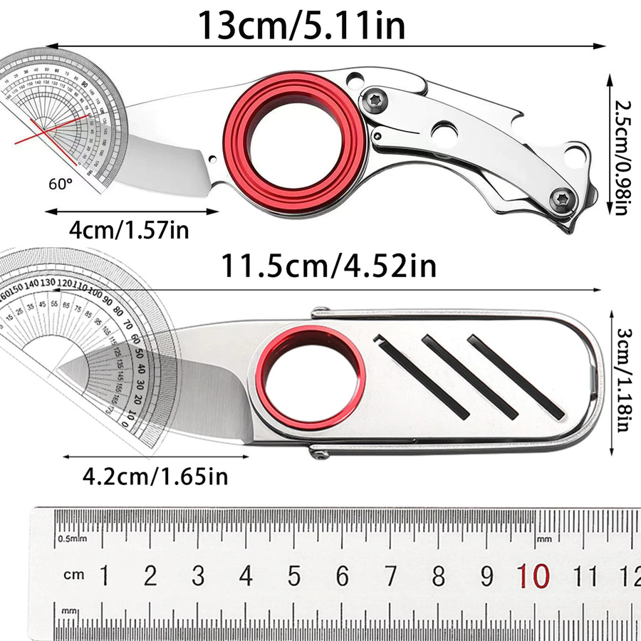Mini Edelstahl EDC Schlüsselanhänger-Werkzeug als tragbarer Multifunktions-Kartonöffner in Silber - Bild 6