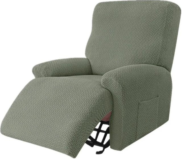 4er-Set Jacquard Relax-Sofabezug für Einsitzer-Couch und Sessel, rutschfest, grün - Bild 1