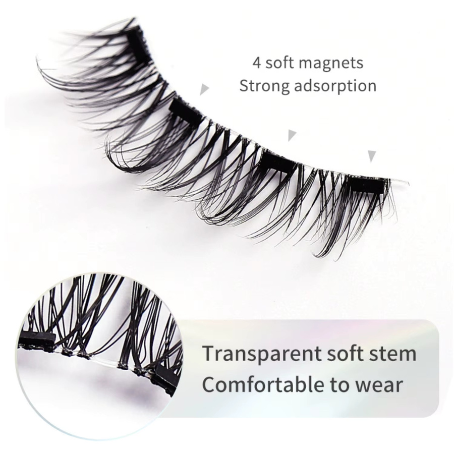Magnetische Wimpern, 3D-Wimpern, Black, Natürlich, Unisex - Bild 2