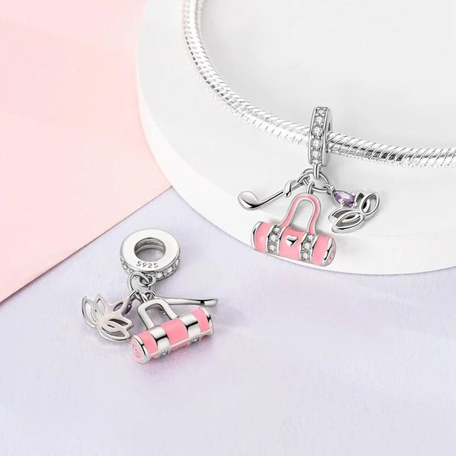 YIRAN Jewelry Anhänger, Golftasche, Messing, Rosa, Perle, Zirkonia, Damen - Bild 1
