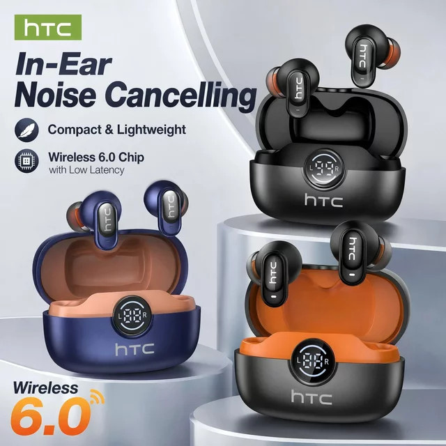 HTC NE79 Bluetooth In-Ear-Kopfhörer mit KI-Übersetzer und Geräuschunterdrückung in Orange - Bild 1