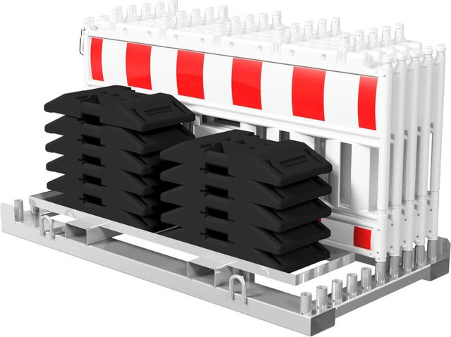 Schake Set-Absperrschranken Lager Traverse Adapter RA1/A in Weiß-Rot, 10 Stück - Bild 1