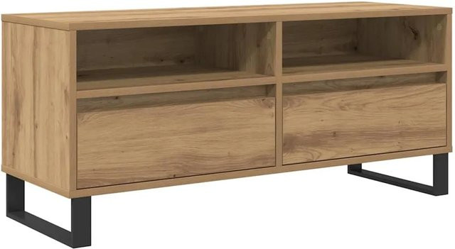 vidaXL TV-Schrank mit Schubladen in Artisan-Eiche, modern, Braun, B/T/H: 100 x 34,5 x 44,5 cm - Bild 1