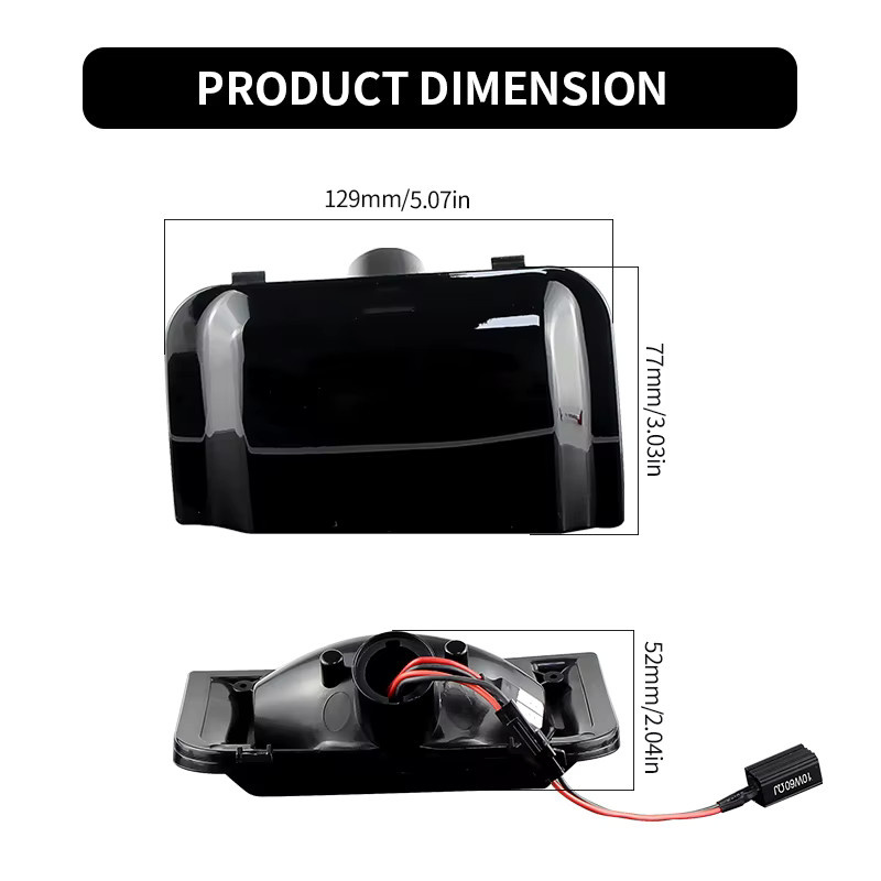 APMATAUTO Dynamische LED Blinker für Peugeot Boxer, Fiat Ducato und Citroen Relais ab 2006, Rückspiegel Blinkerleuchten in Schwarz, 2er Set - Bild 4