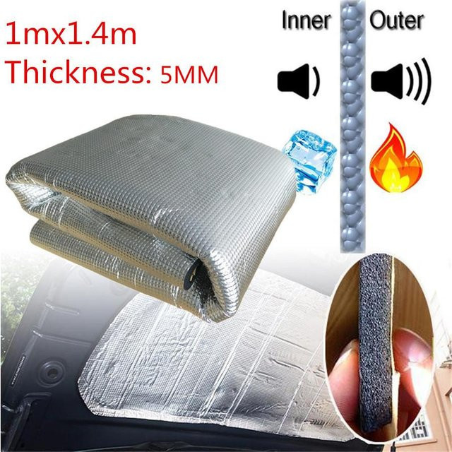 Skyfree Selbstklebende Aluminium Wärmedämmmatte für Autos als Schalldämpfer und Hitzeschutz, Silber, 5 mm - Bild 1