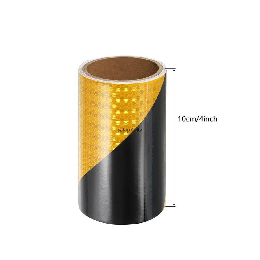 Satop Cinta Reflektierende Aufkleber Twill Gelb und Schwarz, Wasserdichter Reflektor für Auto, LKW und Motorrad, Breite: 10,16 cm, Länge: 5,18 m - Bild 2