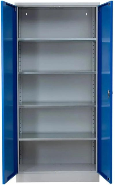 PROREGAL Stahlschrank Bee mit 9 Fachböden und Türen in Grau-Blau, H x B x T: 195 x 92 x 60 cm - Bild 1