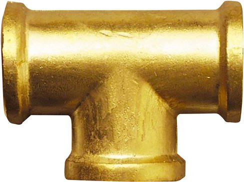 Mr. GARDENER T-Stück aus Messing in Gold, 1 Zoll - Bild 1