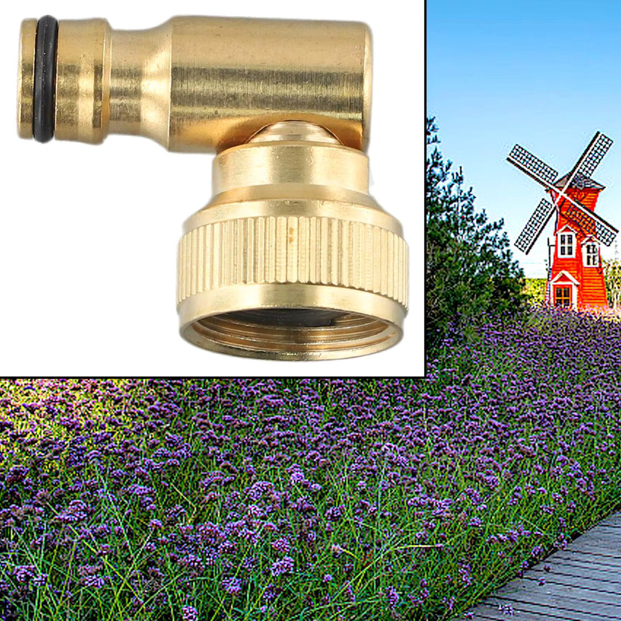 DAZZLEEX Schlauchtrommel mit drehbarem Ellenbogen-Schnellverbinder für Hoselock-Stecker, 3/4 Zoll BSP-Buchse, Farbe: Gold - Bild 4