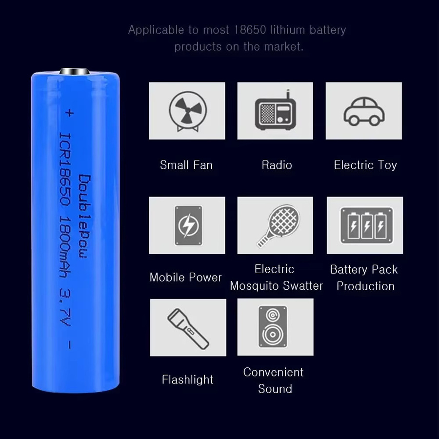 YTBNA Lithium-Ionen-Akku 18650, 1800 mAh, 3,7 V, Blau - Bild 3