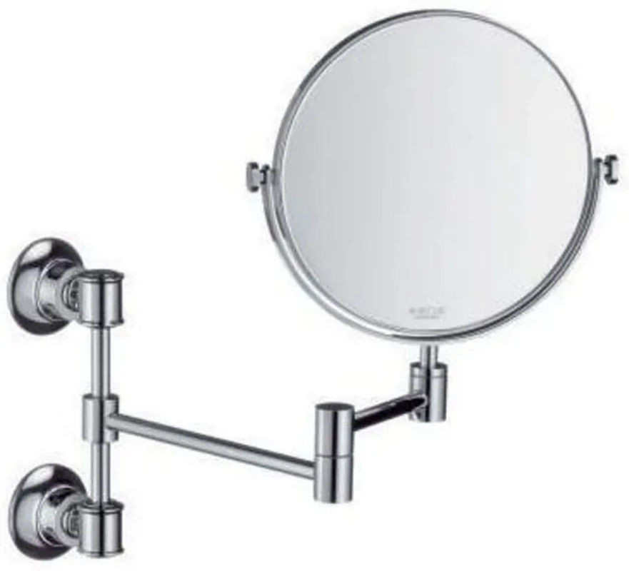Axor Montreux Rasierspiegel von Hansgrohe, Wandspiegel mit Schwenkarm und Kippfunktion, Silber/Transparent, Rund - Bild 1