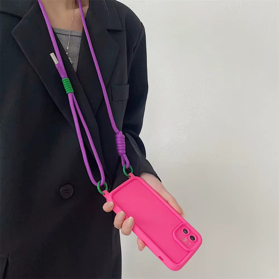 Einstellbares Crossbody Lanyard aus geflochtenem Seil als Schultergurt und Schlüsselanhänger für dein iPhone 17 Pro Max in süßen Farben - Bild 3