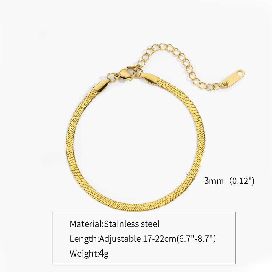 Schlangenkette Edelstahl, Gold, Herren - Bild 2