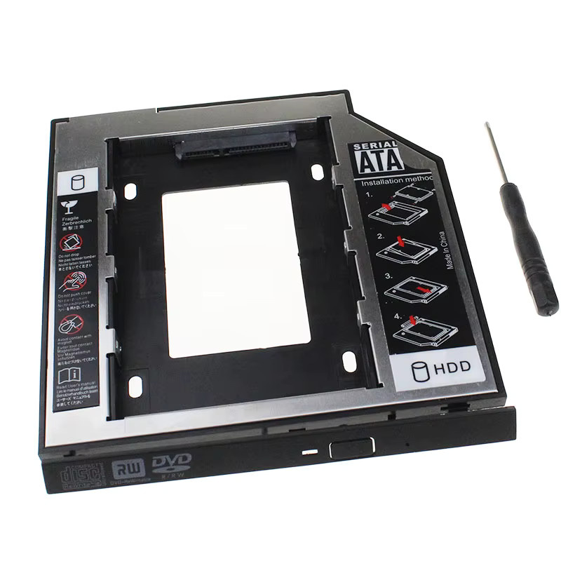 Ninth World SATA 3,0 HDD Caddy 9,5mm für 2,5 Zoll SSD in Schwarz - Bild 2