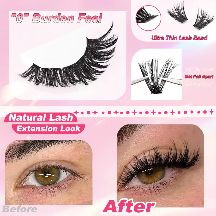 Seeui Wimpern-Cluster-Set, Wimpernverlängerungs-Kit, Unisex - Bild 3