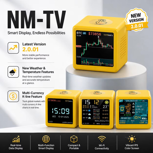 Heltec Automation Smart TV ESP32 BTC Solo Lottery Miner mit 1060KH/s Hashrate in Pink oder Gelb - Bild 1
