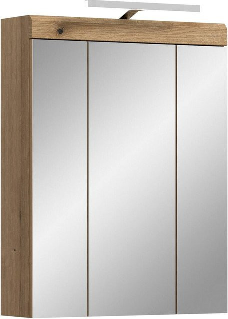 Spiegelschrank Scout Evoke Oak von xonox.home in Braun mit LED-Beleuchtung und Glasfront, B/H/T: 60 x 79 x 18 cm - Bild 1