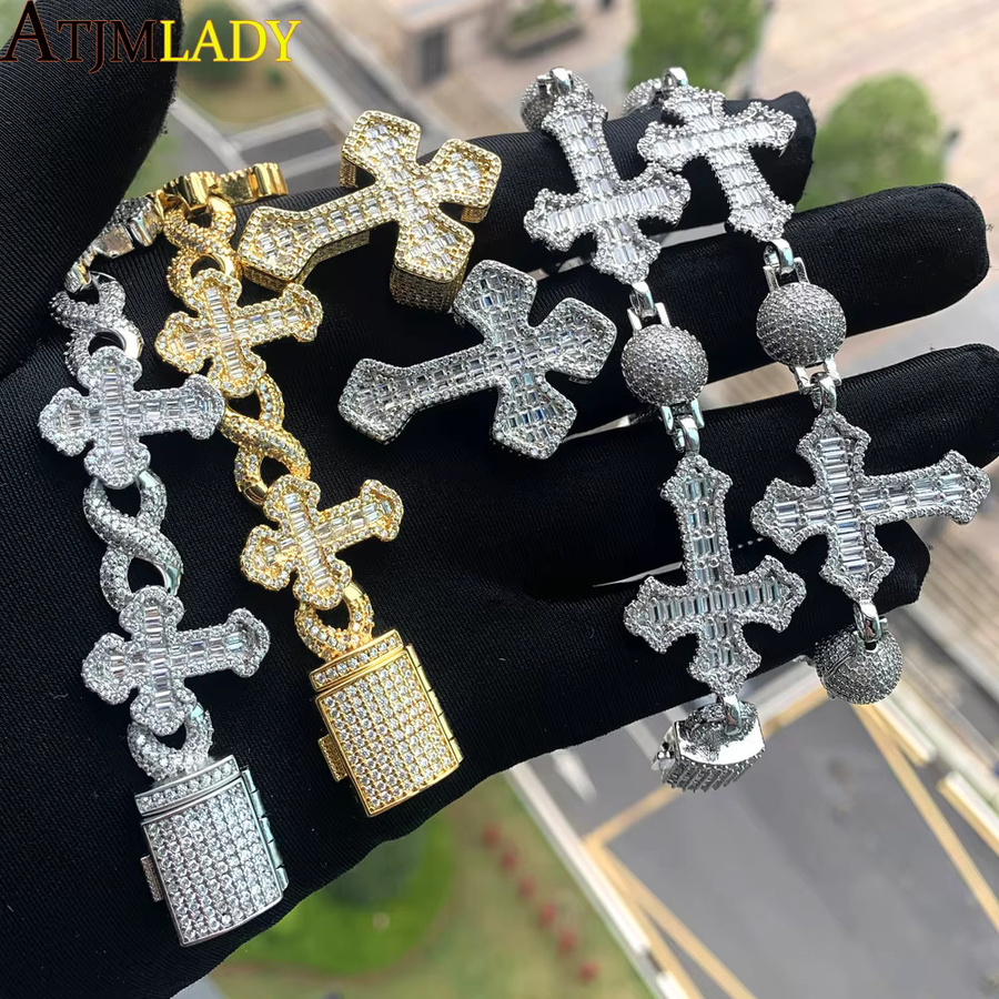 ATJMLADY Schmuck-Set, Halskette, Kreuz, Ring, Armband, Zirkonia, Silber, Unisex - Bild 3