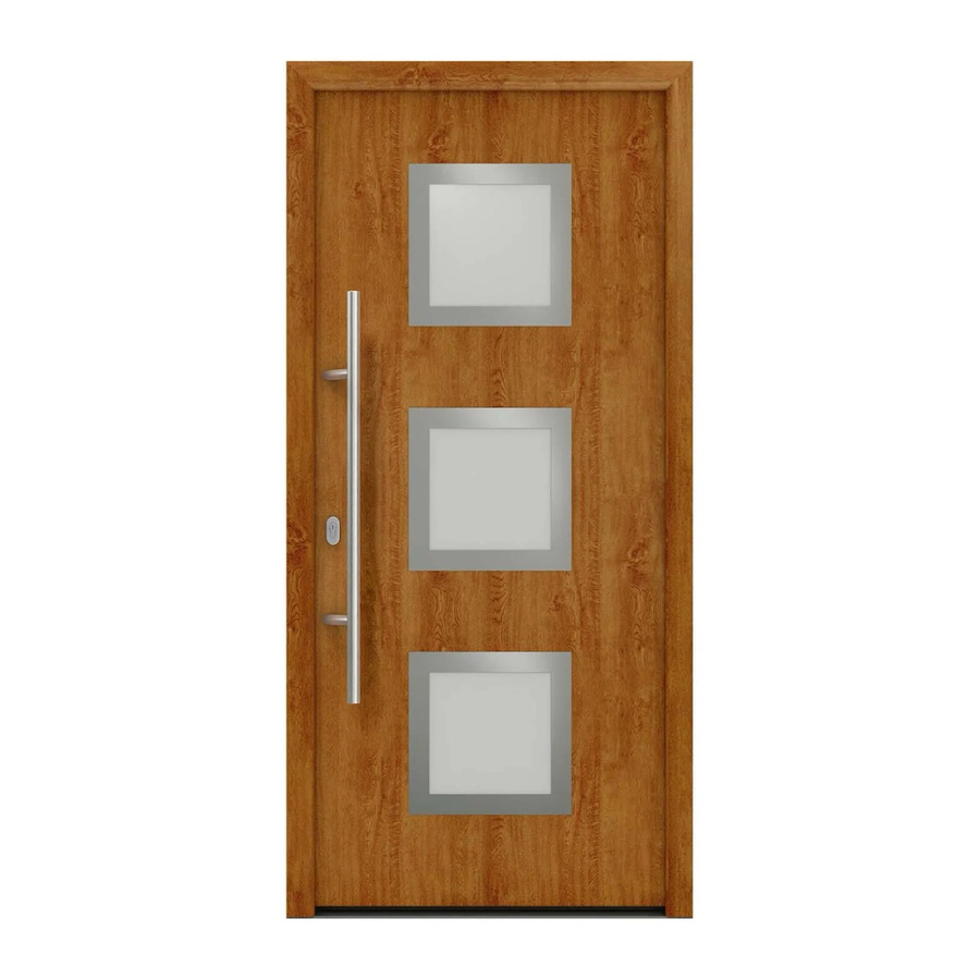 EcoStar Haustür Isopro IP 810S in Golden Oak, Farbe Braun, mit Glaseinsatz, B/H: 110 x 210 cm, DIN Links - Bild 2