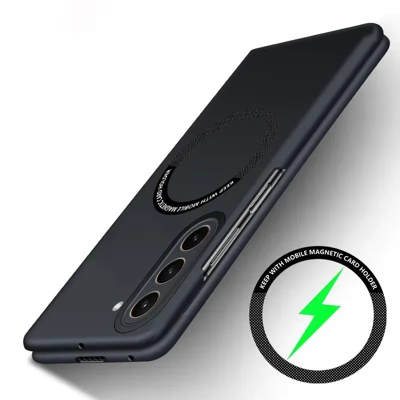 Ultradünne MagSafe Hülle für Samsung Galaxy Z Fold 7, 6, 5, 4, 3 in Blau mit magnetischem Hautgefühl und Unterstützung für kabelloses Laden - Bild 3