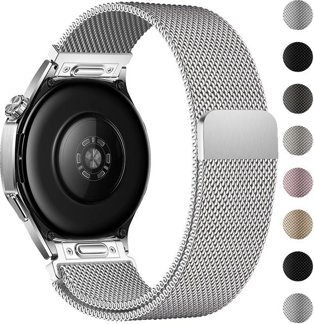 Uhrenarmband Milanaise, Edelstahl, Schwarz, Unisex, 22 mm - Bild 1