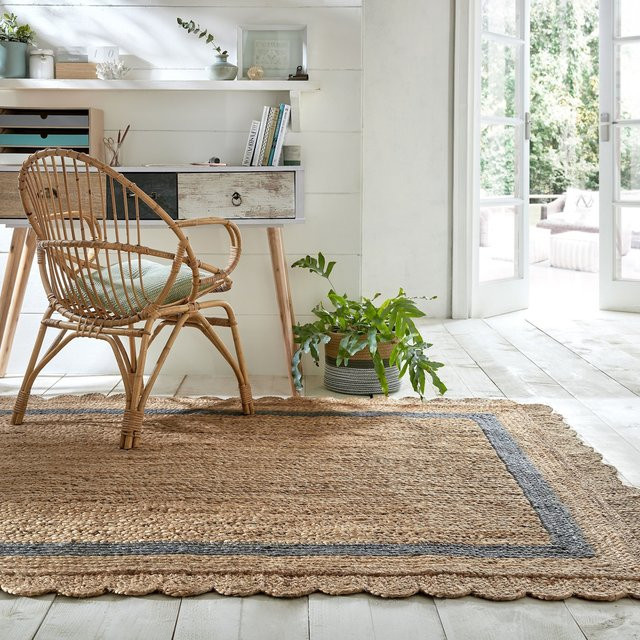 Geometrischer Jute-Teppich Kadima von PLYM in Braun-Grau, B/T: 200 x 290 cm - Bild 1