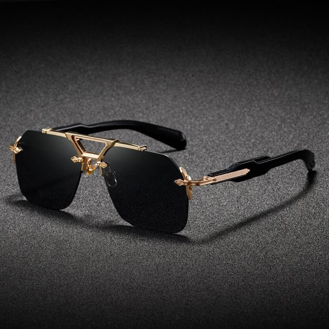 Strautina Sonnenbrille, randlos, quadratisch, Metall, schwarz, Unisex - Bild 1