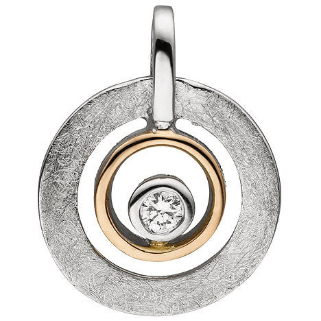 Colfem Anhänger 585 Rotgold bicolor, eismatt, 1 Diamant Brillant - Bild 1