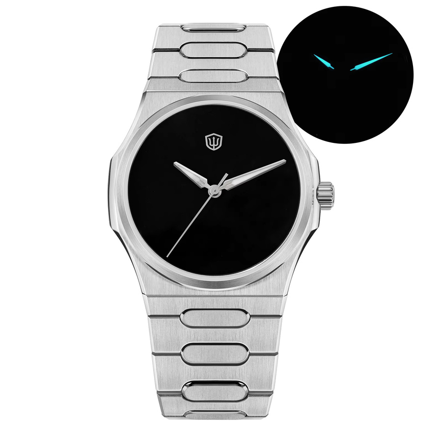 Watchdives Armbanduhr, Quarz, Edelstahl, Schwarz, Saphirglas, Herren - Bild 1