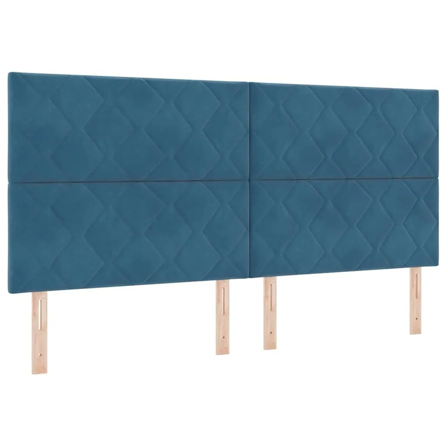 vidaXL LED Boxspringbett mit Matratze Dunkelblau Stoff B/T: 200 x 200 cm - Bild 1