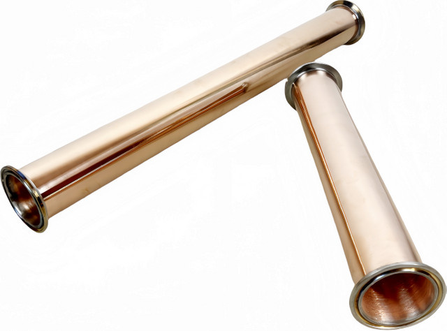 YOHOYAMA Kupfer Sanitär-Tri-Clover-Spulenrohr für Heimbrau-Destillation, Farbe Gold, Durchmesser: 51 mm, OD: 64 mm, Dicke: 1,5 mm, L: 500 mm x 300 mm - Bild 1
