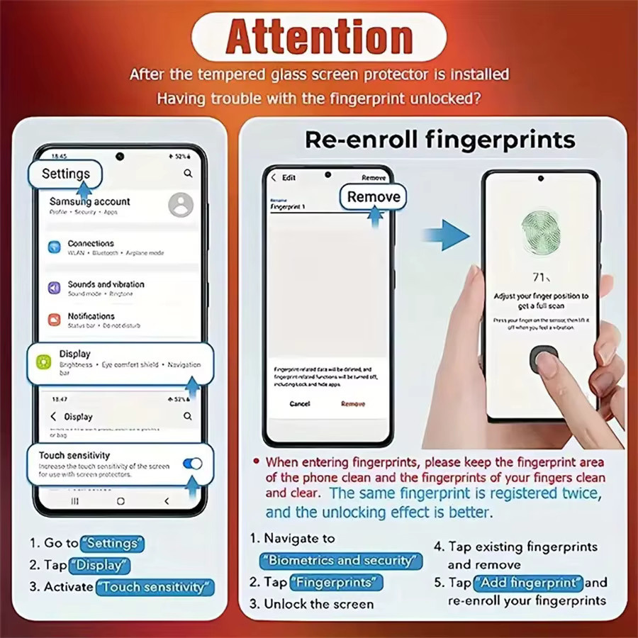 Set aus gehärteten Glas Displayschutzfolien für Samsung Galaxy S26 S25 S24 S23 S22 Plus Ultra, transparent - Bild 4