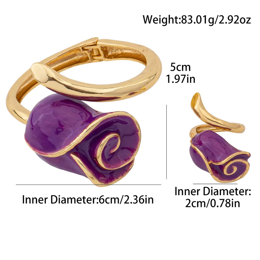 Schmuckset Blumen-Armband und Ring, Gold, Damen - Bild 2