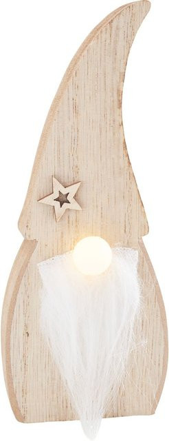 VBS Holz-Wichtel mit LED-Nase in Beige, Höhe: 15 cm - Bild 1