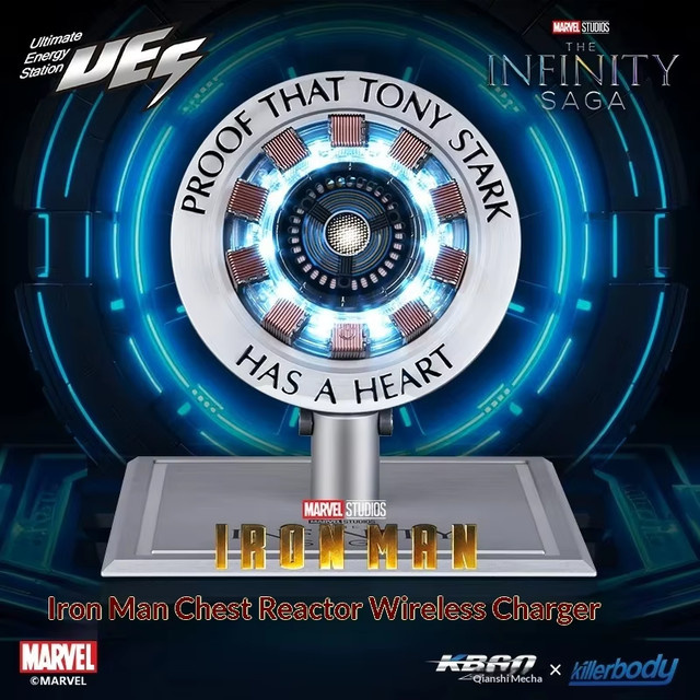 Killerbody Marvel Iron Man Kabelloses Magnetisches Ladegerät aus Legierung in Silber - Bild 1
