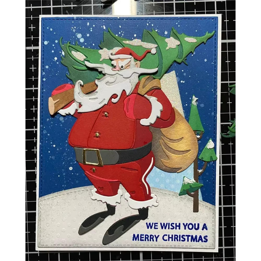 Stanzformen Set mit Weihnachtsmann, Schneemann und Elch für DIY Scrapbooking und Bastelarbeiten, Mehrfarbig - Bild 3