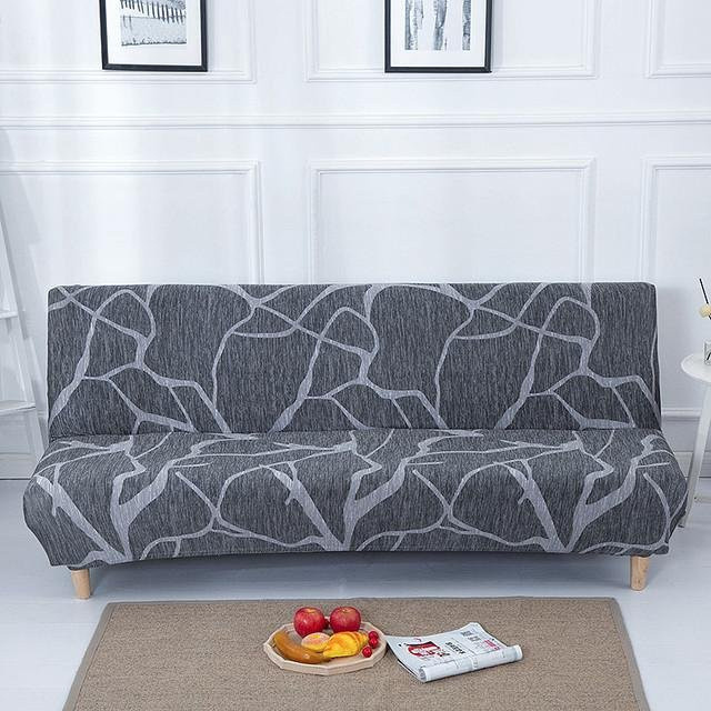 Housmife Dehnbarer Schlafsofa-Bezug ohne Armlehne in Grau, elastischer Sofa-Bezug für Klappsofas, Breite: 120-150 cm - Bild 1
