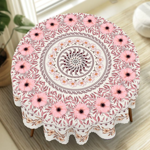 Runde Tischdecke mit floralem Bohemian-Mandala-Design für Küche und Esszimmer - Bild 1