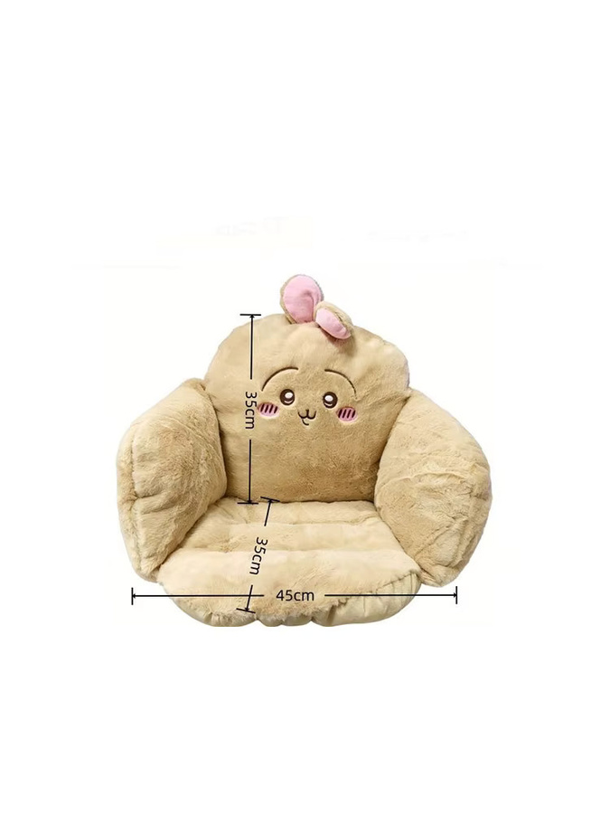 Chiikawa Plüsch-Sitzkissen Usagi und Hachiware in Beige, quadratisch und winterlich verdickt für Zuhause oder das Büro - Bild 3