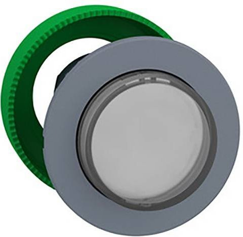 Schneider Electric ZB5FW113C0 Drucktaster-Frontelement aus Kunststoff in Weiß, Grau und Grün - Bild 1