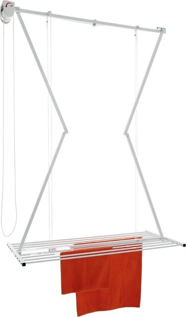Foxydry Wäscheständer zur Deckenmontage mit Seilzug, platzsparend, Weiß, Breite: 128 cm - Bild 1