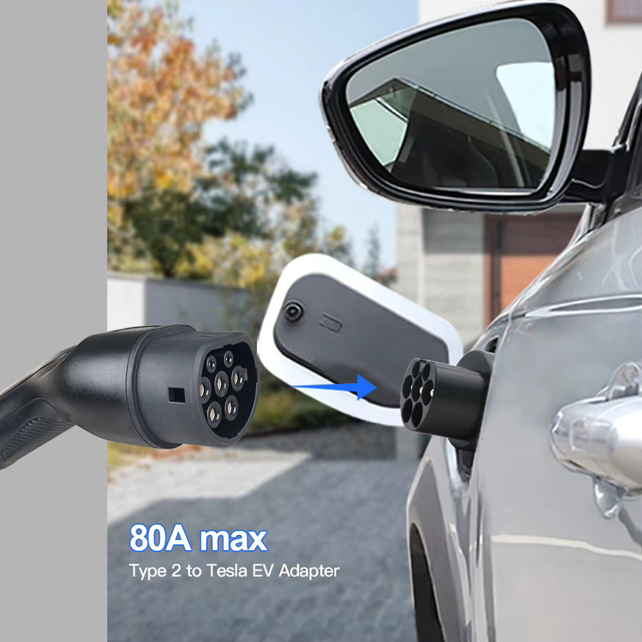 KOLANKY Typ2 zu Nacs EV-Ladeadapter Schwarz IEC 62196 Stecker AC/DC Konverter für Tesla Modell S/X/3/Y Elektrofahrzeuge - Bild 5