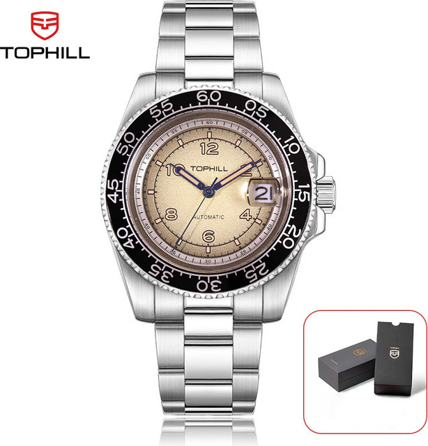 TOPHILL Armbanduhr Automatik, Edelstahl, 41 mm, Herren, Saphirglas, Schwarz - Bild 1