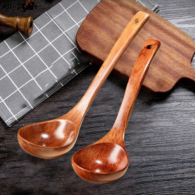JETTING Holzlöffel mit langem Griff in Braun für Ramen und Suppen - Bild 1